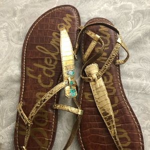 Sam Eldeman GiGi gold sandals 10.5